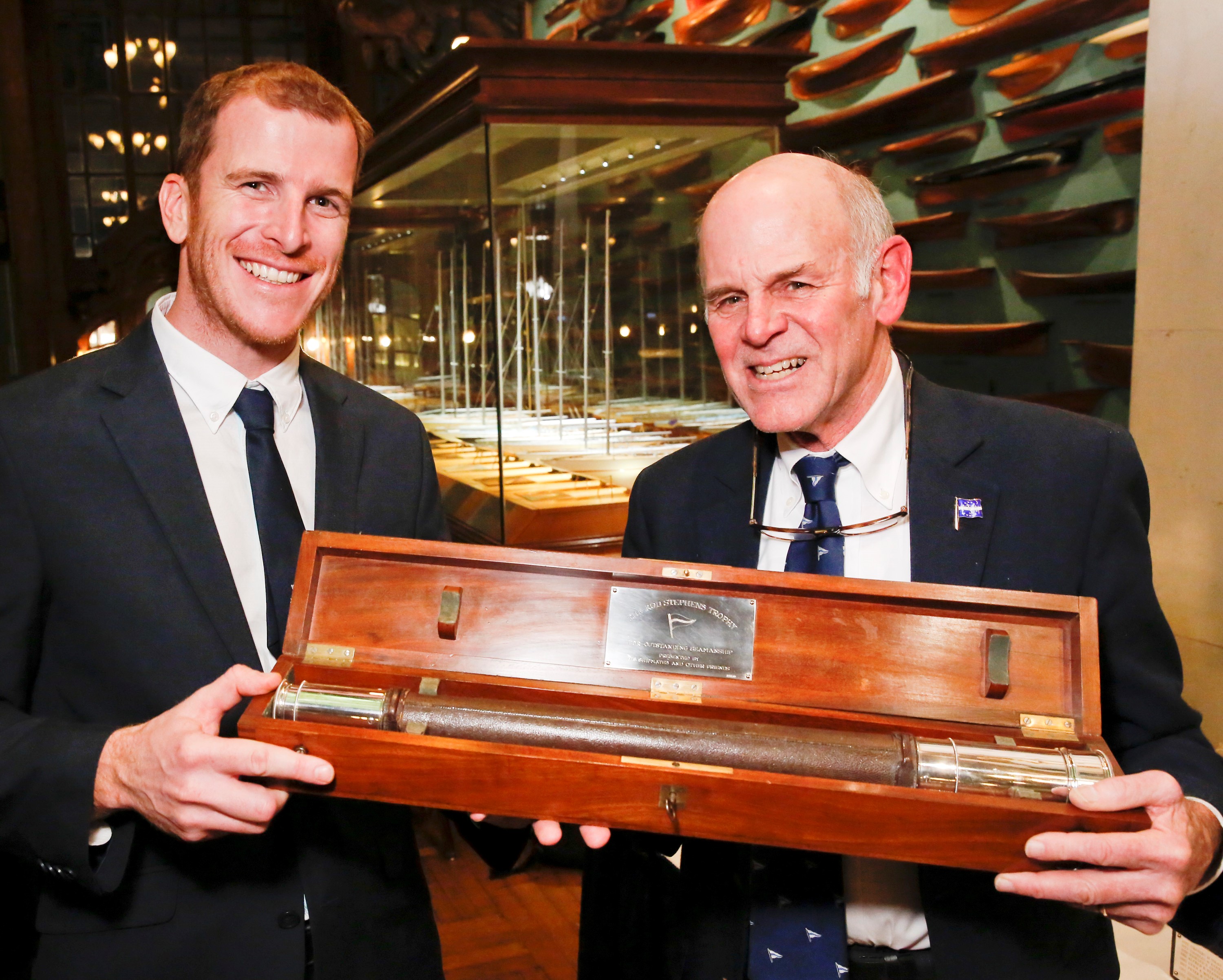 The trophy was presented by CCA Commodore Tad Lhamon at their annual awards ceremony in the New York Yacht Club in recognition of how the Derry~Londonderry~Doire skipper 