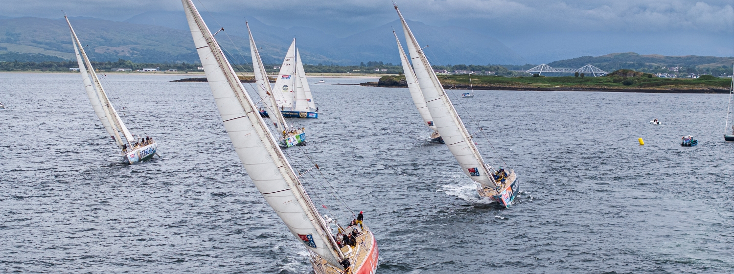 Clipper Race fleet races from Oban